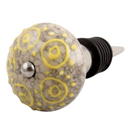 Mixed Circular Crackle Ceramic Wine Stopper